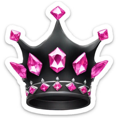 black crown with pink diamond sticker