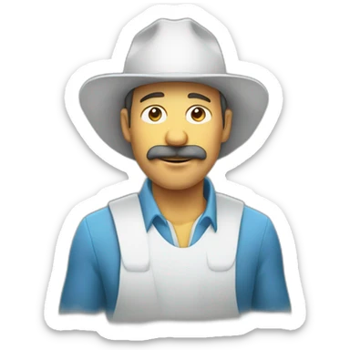 Un hombre al que le sale humo de las orejas la cabeza sticker