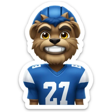 wildcat wearing blue football jersey sticker