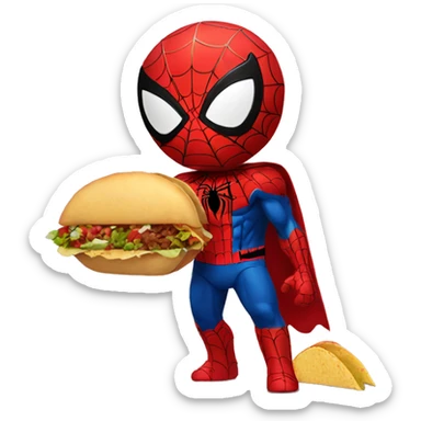Spider man qui mange un tacos sticker