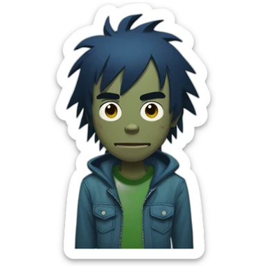 Gorillaz 2D sticker