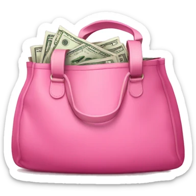Pink bag with money in it sticker