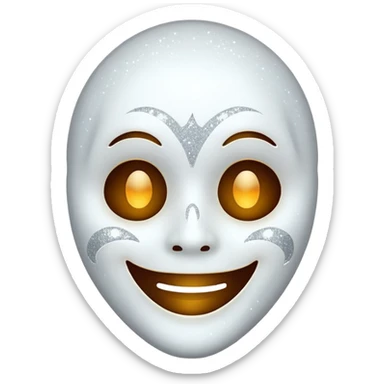 mask Ghost face glitter  sticker