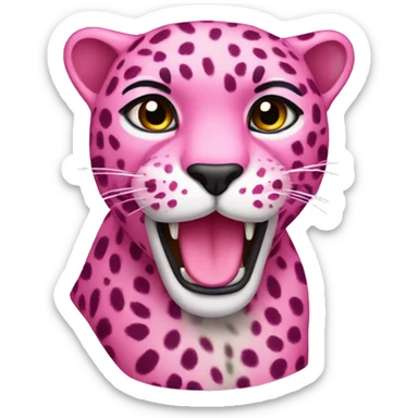 Pink leopard  sticker
