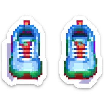 retro and blocky sneaker sticker