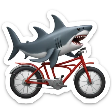 shark on cycle sticker