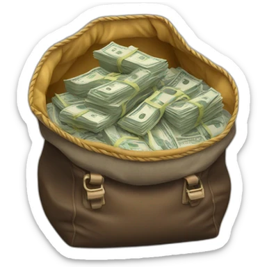 overloaded bag with money sticker