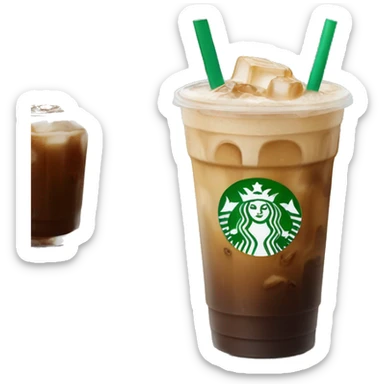 Starbuck ice coffee with ice cubes sticker