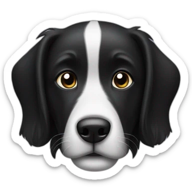 Black dog whit white sticker