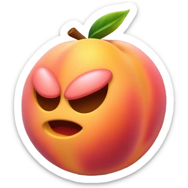  A belt hitting a peach sticker