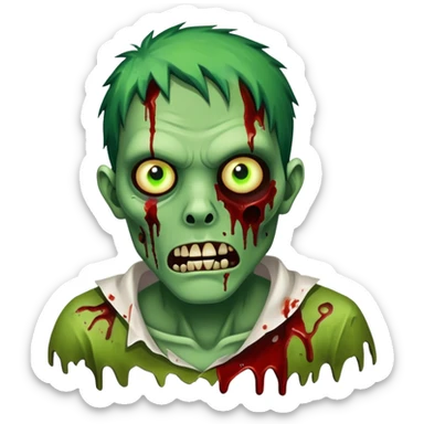 zombie with green skin and torn clothes sticker