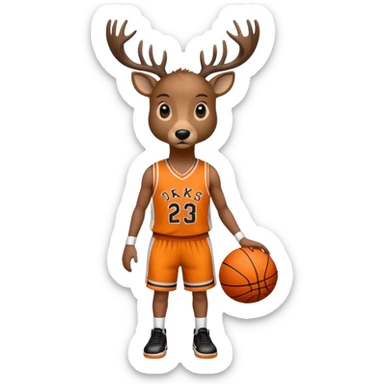 Deer basketball  sticker