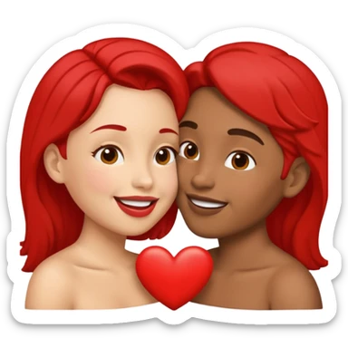 un cartello rosso con due persone che si baciano sticker