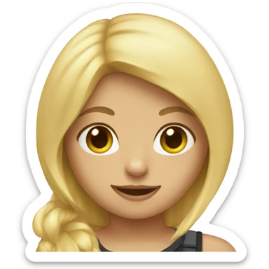 Cat with blonde girl sticker