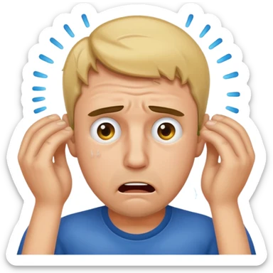 Overwhelmed man sticker