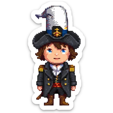 Napoleon Bonaparte with bicorn hat and hand in coat sticker