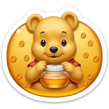 Wini the poh honey ovel shaped sticker