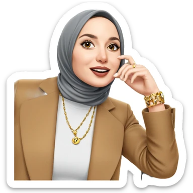 girl in jewelry against wall sticker