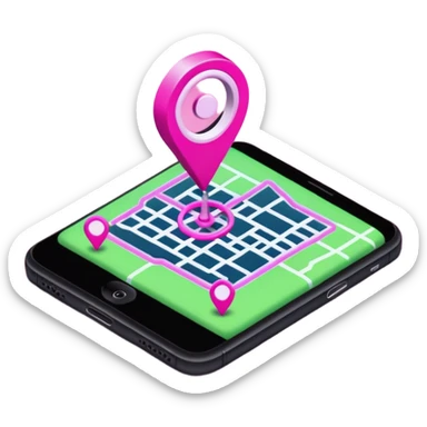 pink gps map lines sticker