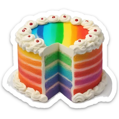 Rainbow cake sticker