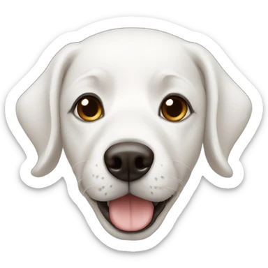 White dog with brown eyes sticker
