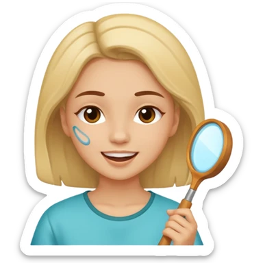 girl doing her guasha sticker