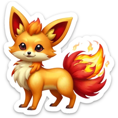 Shiny Fennekin-Vulpix-fusion-hybrid full body sticker
