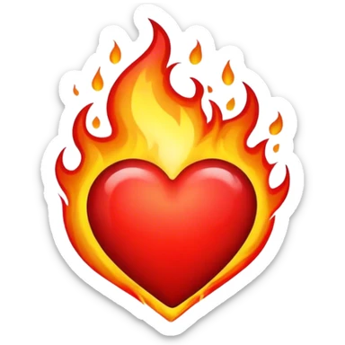 Flaming heart sticker