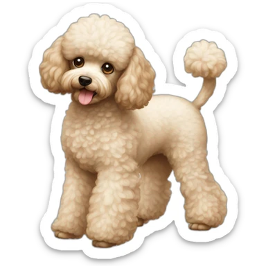 Dog poodle standart full-height sticker