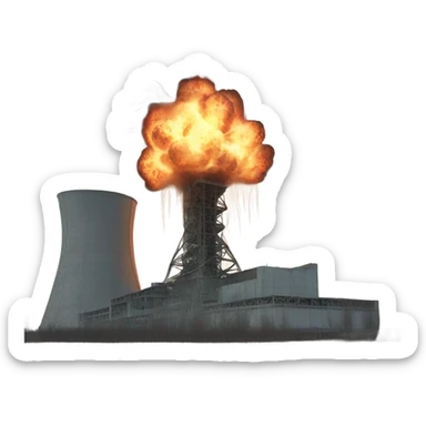 super-realistic exploded Chernobyl nuclear power plant sticker