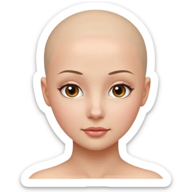 create pretty girl with bald head close up shot sticker