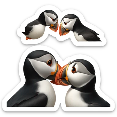 puffin kiss sticker