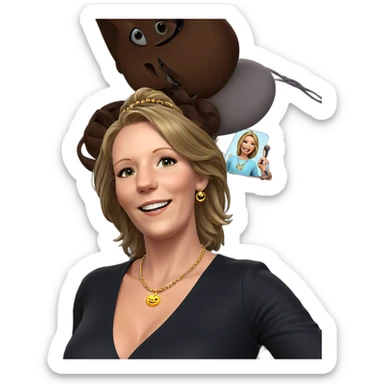 smiling girl with necklace sticker