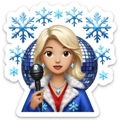 I want these emojis 💎🎤🪩❄️ in one frame with the number 17 I don't want a girl or boy in the pictures. sticker