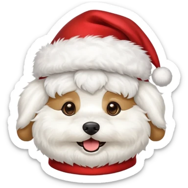 Bichon frisé emoji for x-mas sticker