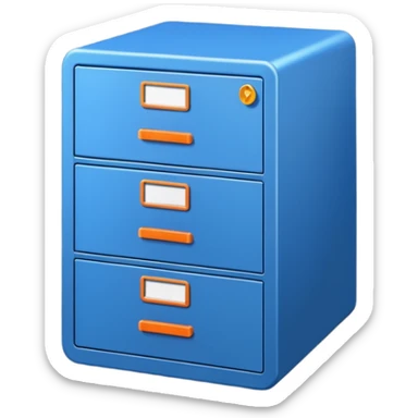 Blue and orange filing cabinet  sticker