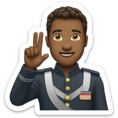 Moustage salute sticker