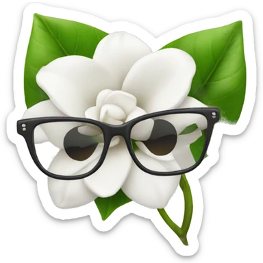 Gardenia with a glasses  sticker
