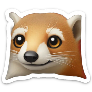 mongoose red white orange on a pillow sticker