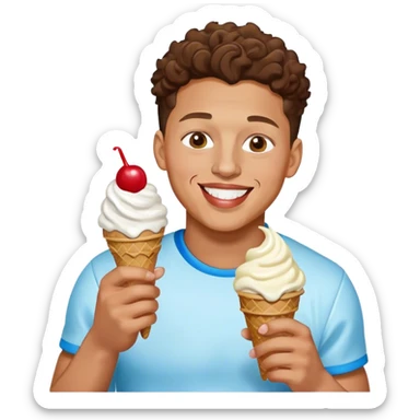 Patrick Mahomes eating ice cream sticker