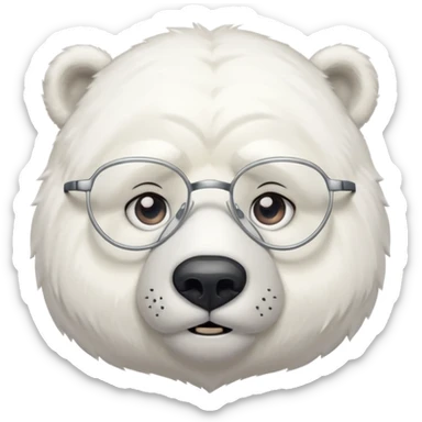 Un orso bianco e stanco con gli occhiali da vista sticker