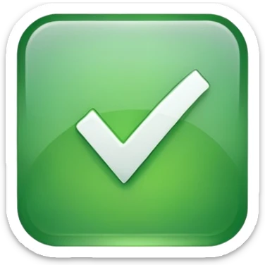 check mark button green square sticker