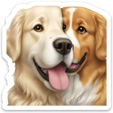 English cream golden retriever and Bernese mountain dog sticker