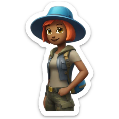 Fortnite mae chapter 4 season 4 with bucket hat on sticker