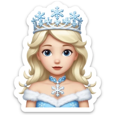 snow princess wearing snow chirsmas clothes looking at the front sticker