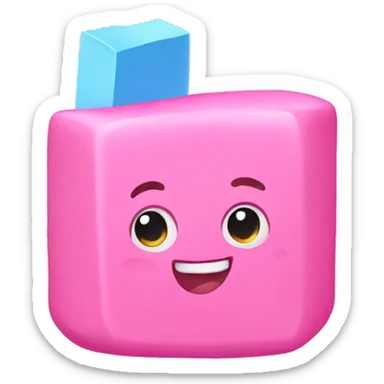 Pink Eraser Emoji sticker