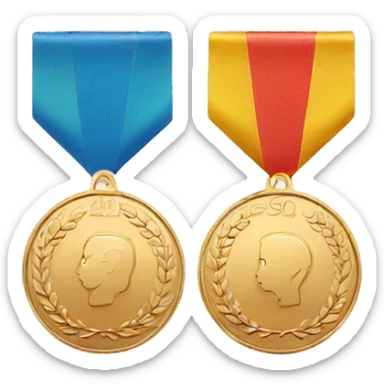 gold medal and bronze medal sticker
