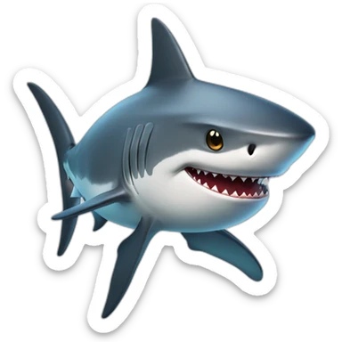 Shark with a top hat and  sticker