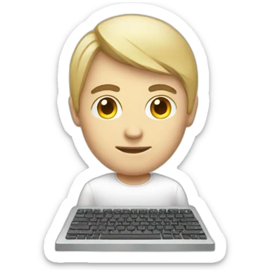 white hacker+keyboard sticker