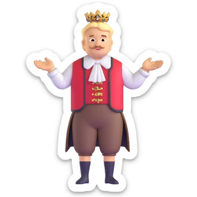 German in traditional Bavarian clothing shrugging sticker